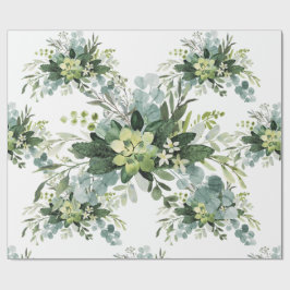 Papier Cadeau Pape végétale douce Mariage Succulente Florale