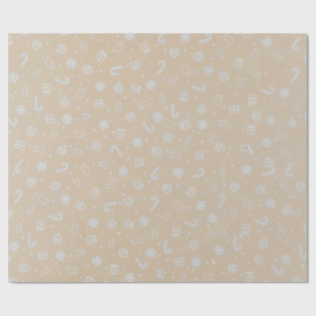 Papier Cadeau Papel de Regalo de Navidad Clásico,Fondo de Kraft (Plat)