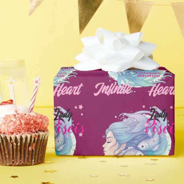 Papier Cadeau Papel de regalo Lady Piscis  (Fête d'anniversaire)