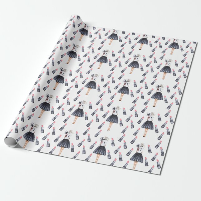 Papier Cadeau papel regalo lipstick (Déroulé)