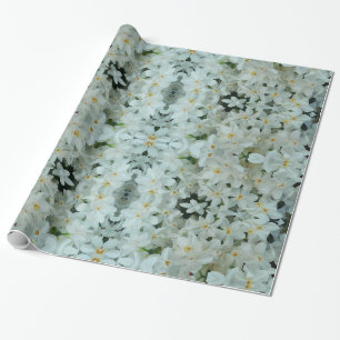 Papier Cadeau Paperwhite Narcissus Fleurs blanches délicates