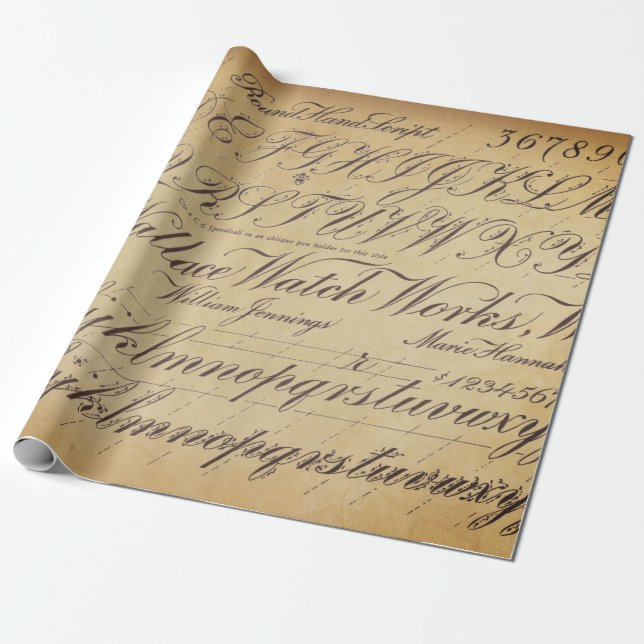 Papier Cadeau Papier 30" de la calligraphie 60ld Decoupage x 36" (Déroulé)