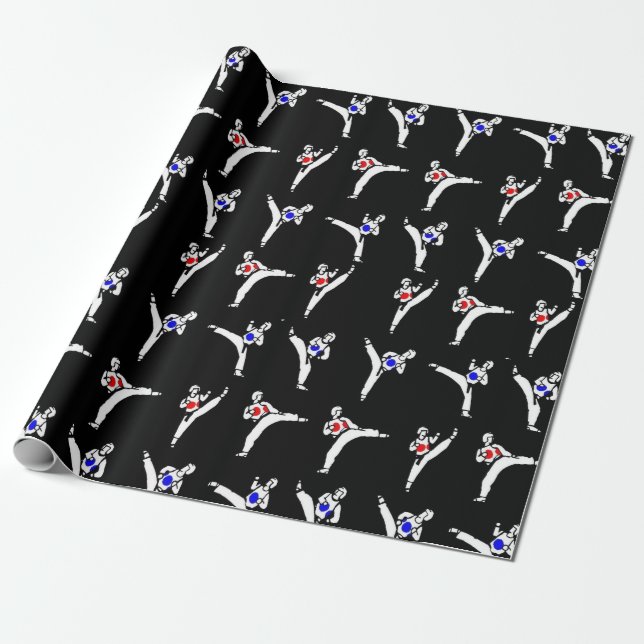 Papier Cadeau Papier à enveloppement à étincelles de Taekwondo (Déroulé)