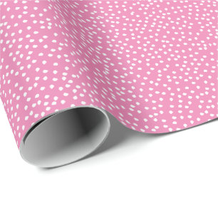 Papier Cadeau Papier à enveloppement à point Polka minimal rose