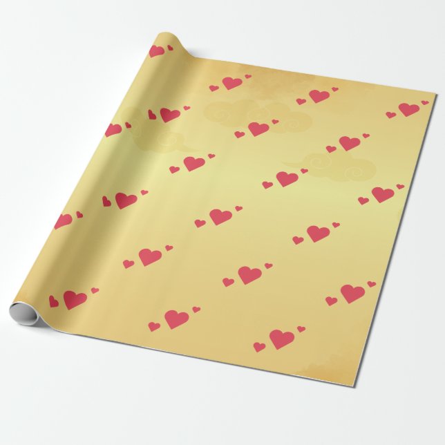 Papier Cadeau Papier à enveloppement à thème d'amour (Déroulé)