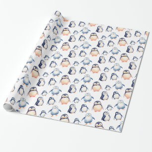Papier Cadeau Papier à enveloppement à thème Penguin Winter Wond