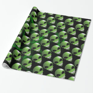 Papier Cadeau Papier à enveloppement Alien vert