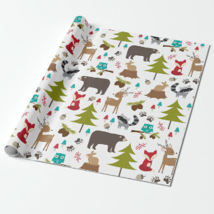 Papier Cadeau Papier à enveloppement animal mou Woodsy Woodland