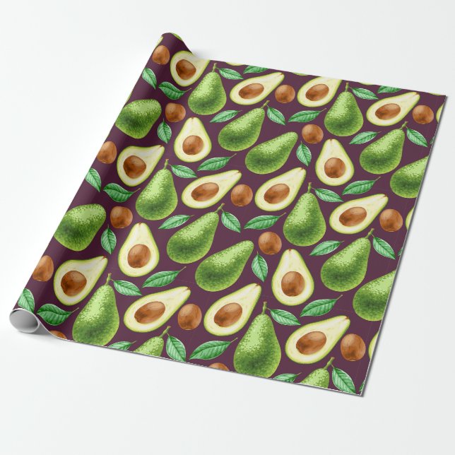 Papier Cadeau Papier à enveloppement Avocado (Déroulé)