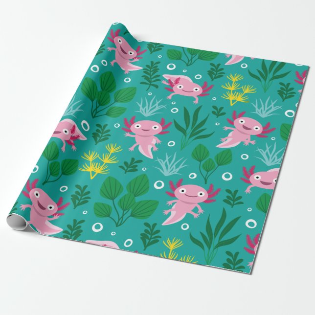 Papier Cadeau Papier à enveloppement Axolotl (Déroulé)