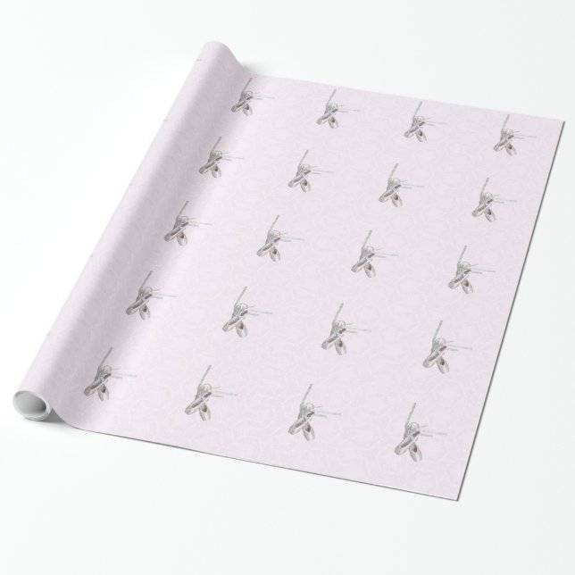 Papier Cadeau Papier à enveloppement 'Ballet & Dentelle' (Déroulé)