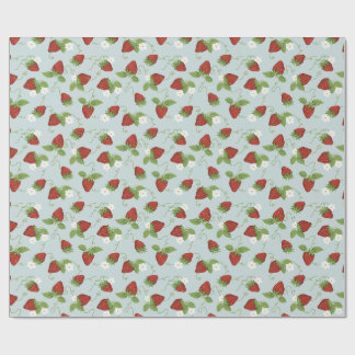 Papier Cadeau Papier à enveloppement blanc à la fraise
