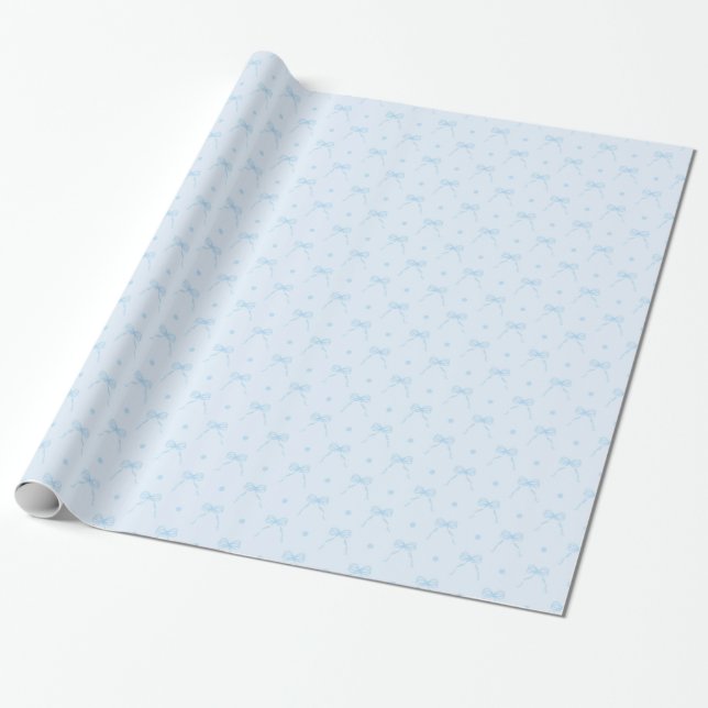 Papier Cadeau Papier à enveloppement bleu bébé doux (Déroulé)