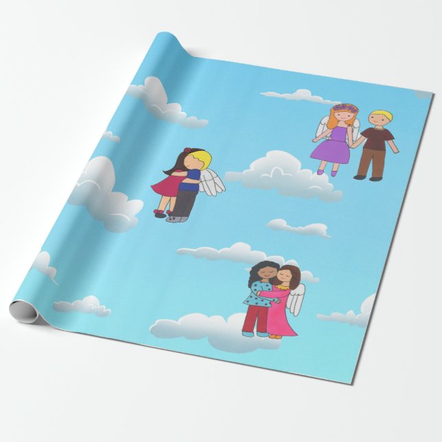 Papier Cadeau Papier à enveloppement bleu ciel d'Angels (Déroulé)