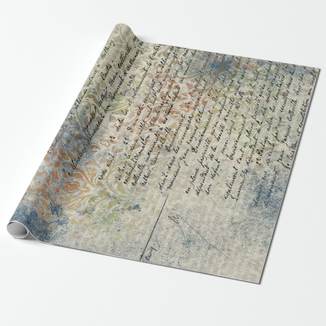 Papier Cadeau Papier à enveloppement bleu Pastel d'inspiration v (Déroulé)