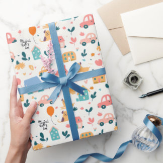 Papier Cadeau Papier à enveloppement brillant avec un motif ludi