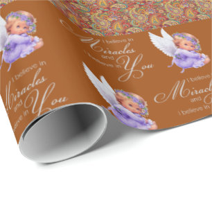 Papier Cadeau Papier à enveloppement brillant Paisley Angel