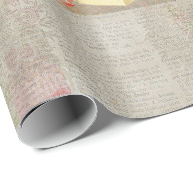 Papier Cadeau Papier à enveloppement brillant Paris France (Coin rond)