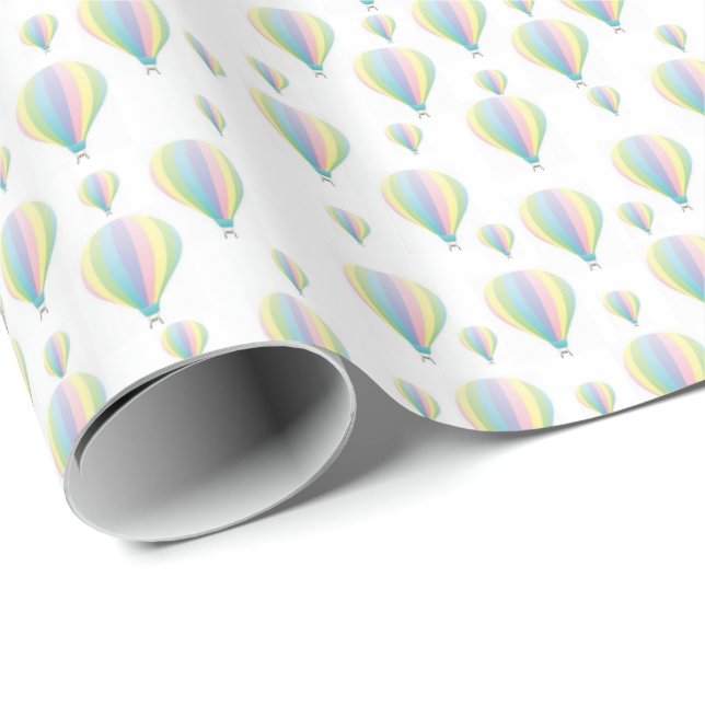 Papier Cadeau Papier à enveloppement brillant Pastel Parachutes (Coin rond)