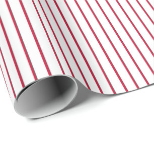 Papier Cadeau Papier à enveloppement cadeau rayé-Rouge-Blanc 06