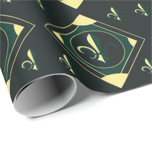 Papier Cadeau Papier à enveloppement classique noir vert