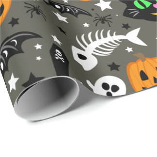 Papier Cadeau Papier à enveloppement Confetti d'Halloween