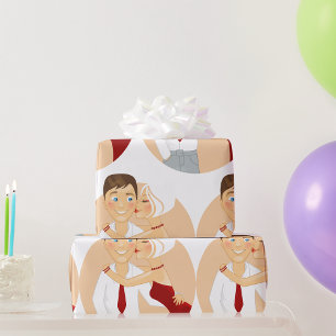 Papier Cadeau Papier à enveloppement Couple Kissing