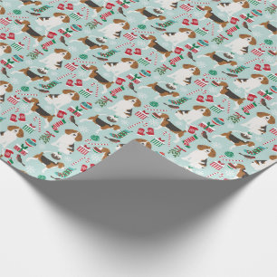 Papier Cadeau Papier à enveloppement de chien de Noël Beagle