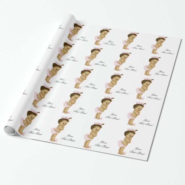 Papier Cadeau Papier à enveloppement de douche pour bébé princes (Déroulé)