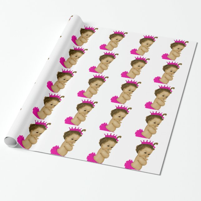 Papier Cadeau Papier à enveloppement de douche pour bébé princes (Déroulé)