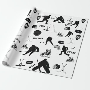 Papier Cadeau Papier à enveloppement de hockey