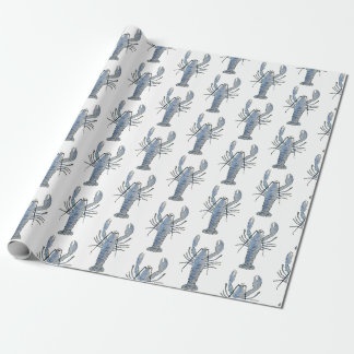 Papier Cadeau Papier à enveloppement de homard bleu