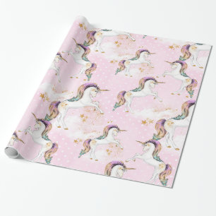 Papier Cadeau Papier à enveloppement de licorne magique