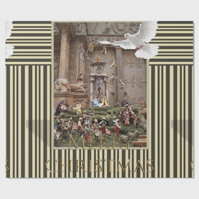 Papier Cadeau Papier à enveloppement de Noël Jésus Nativité (Plat)