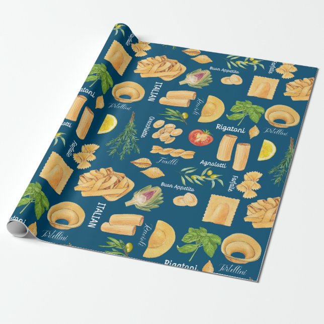 Papier Cadeau Papier à enveloppement de pâtes italiennes (Déroulé)