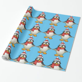 Papier Cadeau Papier à enveloppement de pingouins de Noël