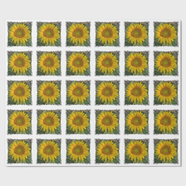 Papier Cadeau Papier à enveloppement de tournesol (Plat)