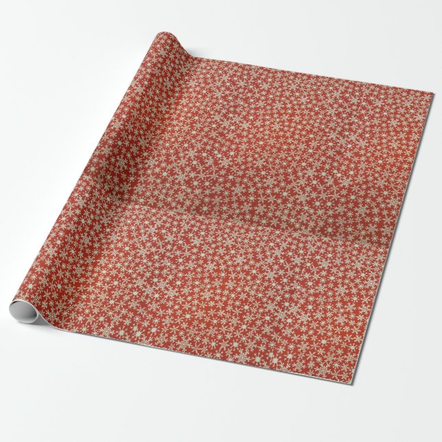 Papier Cadeau Papier à enveloppement des flocons de neige (Déroulé)