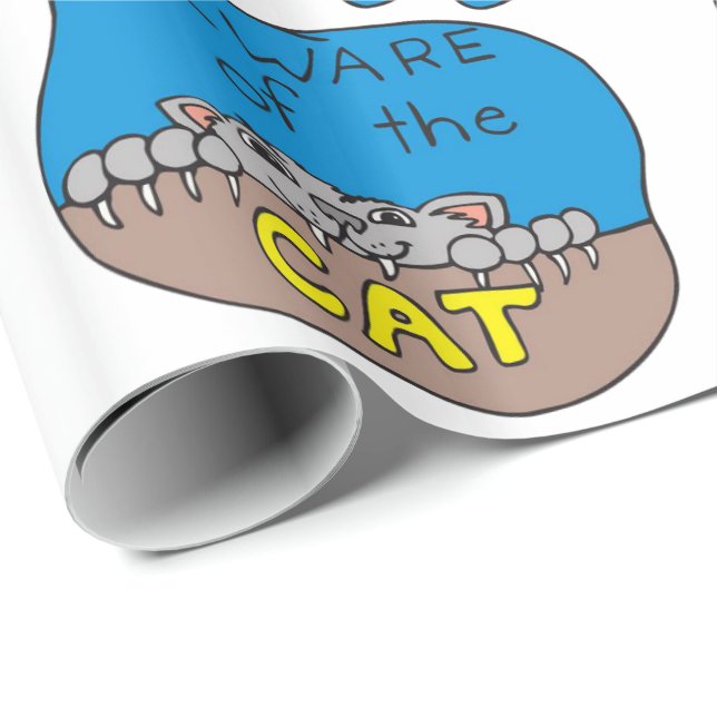 Papier Cadeau Papier à enveloppement d'Halloween, Chat (Coin rond)