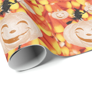Papier Cadeau Papier à enveloppement d'Halloween, Citrouille