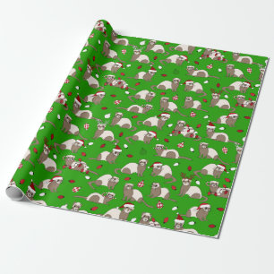 Papier Cadeau Papier à enveloppement Ferret de Noël