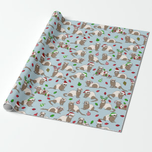 Papier Cadeau Papier à enveloppement Ferret de Noël