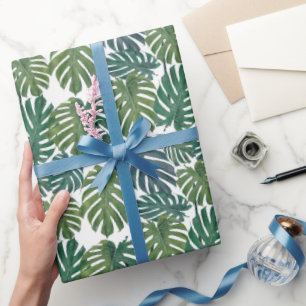 Papier Cadeau Papier à enveloppement Feuille Tropical Monstera P