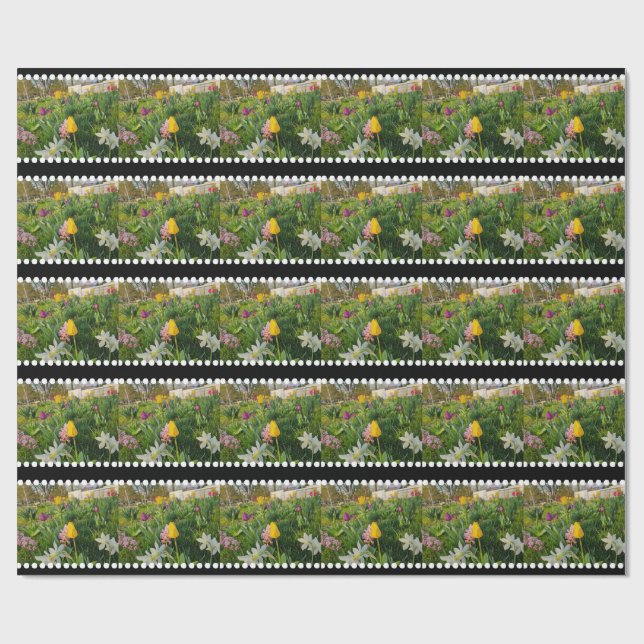 Papier Cadeau Papier à enveloppement floral personnalisé (Plat)