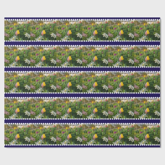 Papier Cadeau Papier à enveloppement floral personnalisé (Plat)