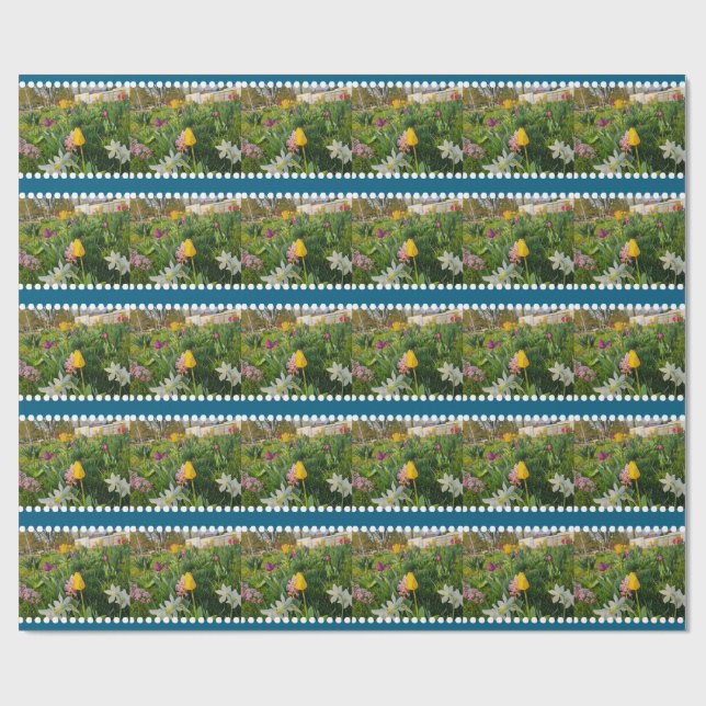 Papier Cadeau Papier à enveloppement floral personnalisé (Plat)