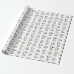 Papier Cadeau Papier à enveloppement floral pour chèvre