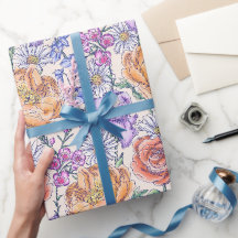 Papier à enveloppement floral victorien