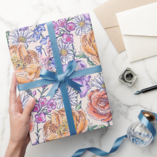 Papier Cadeau Papier à enveloppement floral victorien