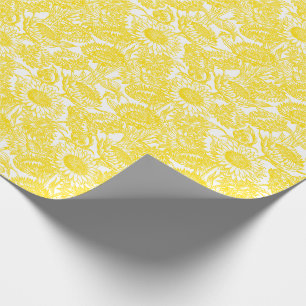 Papier Cadeau Papier à enveloppement jaune tournesol vintage